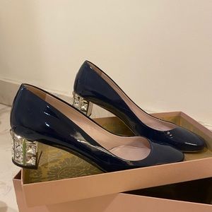 Miu Miu Gem 💎 Navy Heels. Excellent Condition! Size 39.5 9.5